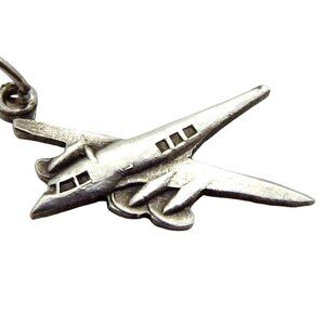 Vintage 925 Sterling Silver Fighter Jet Airplane Charm